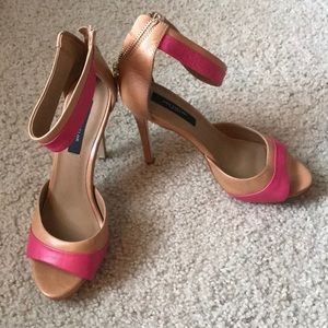 Leather heels with ankle strap